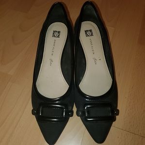 Anne Klein iFLEX Black Pointed Low Heel Pumps